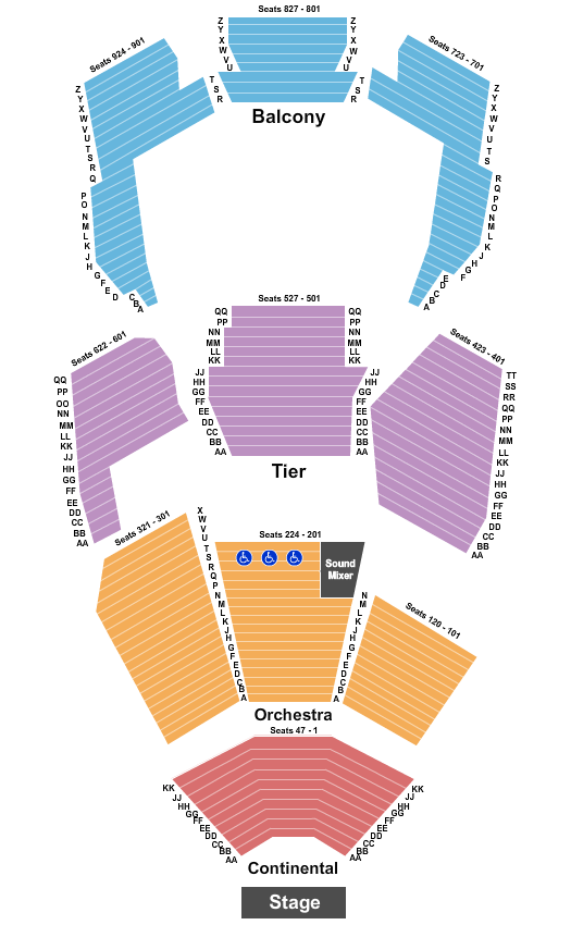 Concert Hall Wicked Seating Chart